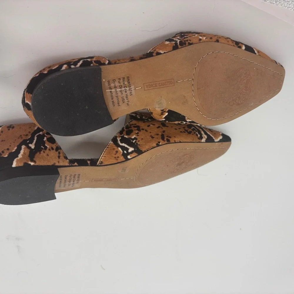 Calf hair D'Orsay point toe flats womens 7.5 animal print maximalist Luxury fall